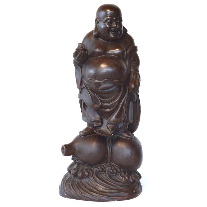 黒檀 布袋尊 木彫り 七福神 縁起物 商売繁盛 置物 約10kg 布袋尊 布袋様 木彫り 鶏翅木 一点もの 七福神 縁起物 置物 神仏 金運