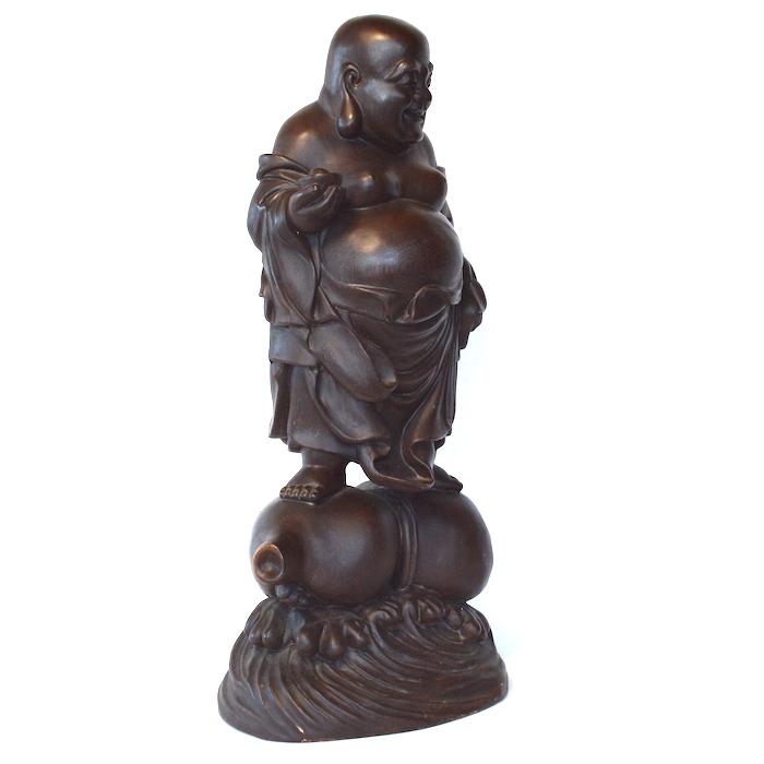 ◆布袋尊(布袋様)置物 黒仏像 七福神 縁起物 開運 金運 商売繁盛インテリア① 布袋尊 布袋様 木彫り 鶏翅木 一点もの 七福神 縁起物 置物 神仏 金運