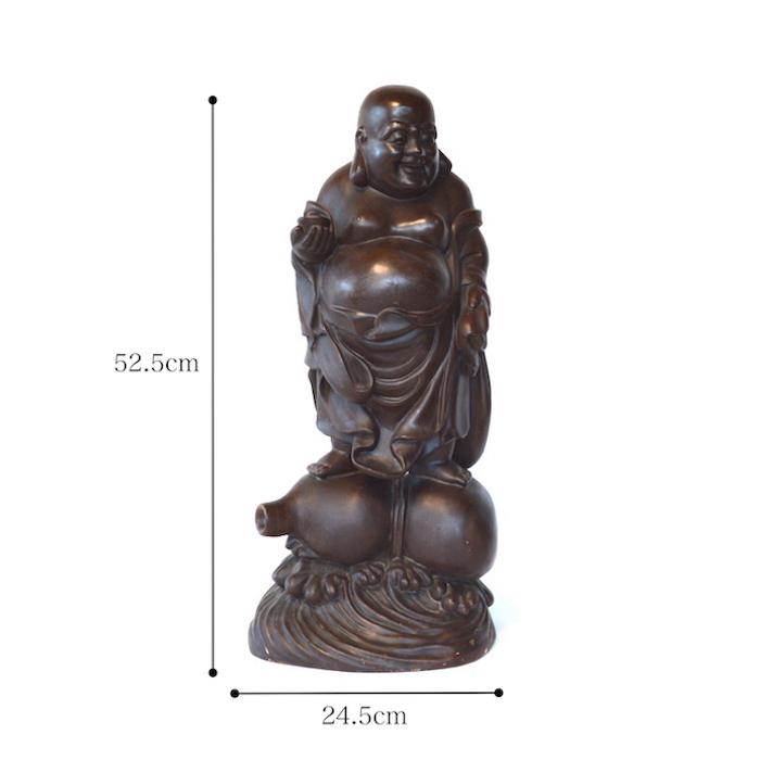 布袋尊 布袋様 木彫り 鶏翅木 一点もの 七福神 縁起物 置物 神仏 金運