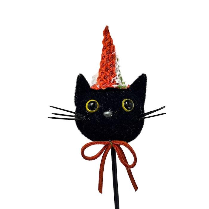 黒猫ピック hp-6105or オレンジ 黒 ねこ かわいい ハロウィン