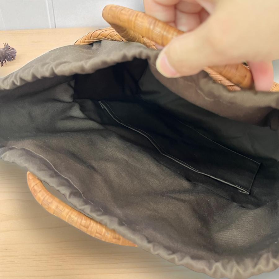 山ぶどう カバン 山葡萄カバン やまぶどう カゴバッグ 籠バッグ かごバッグ 内布あり 和服 和装 浴衣 ゆかた 夏 ハンドメイド 手作り 丈夫 軽量 中国製 HZFA073の画像
