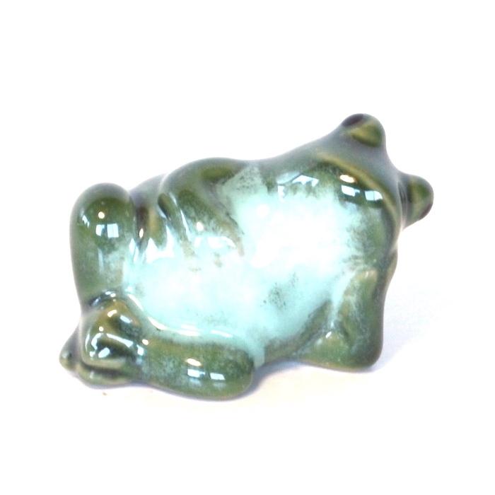 カエルの置物 陶器 お休み蛙 おやすみ かえる かわいい ガーデニング