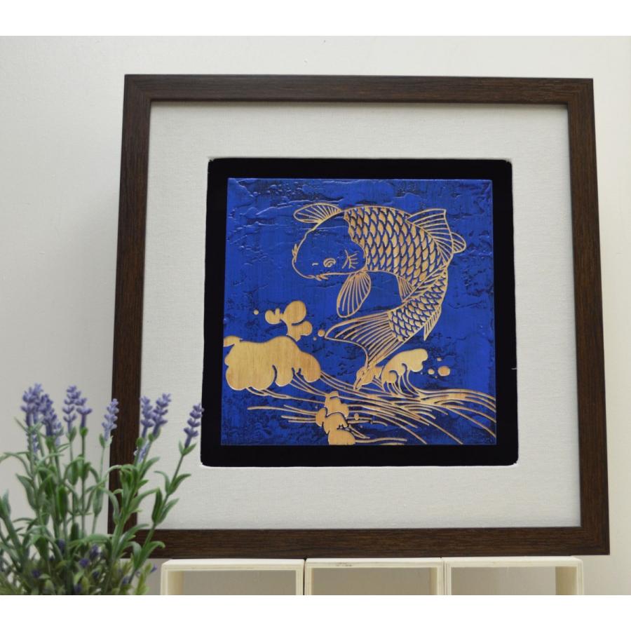 低価格 木彫りアート ウッドスカルプチャー 魚A ウッドアートパネル モダン 絵画 壁掛け 木製 アジアン雑貨 インテリア 45×45 送料