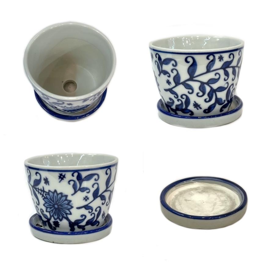 そば猪口型ミニ植木鉢 5種 lhr514 底穴あり 受け皿 盆栽 多肉植物 塊根