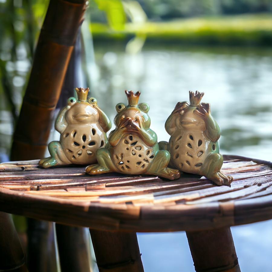 カエルの王様（見ざる・聞かざる・言わざる） キャンドルホルダー