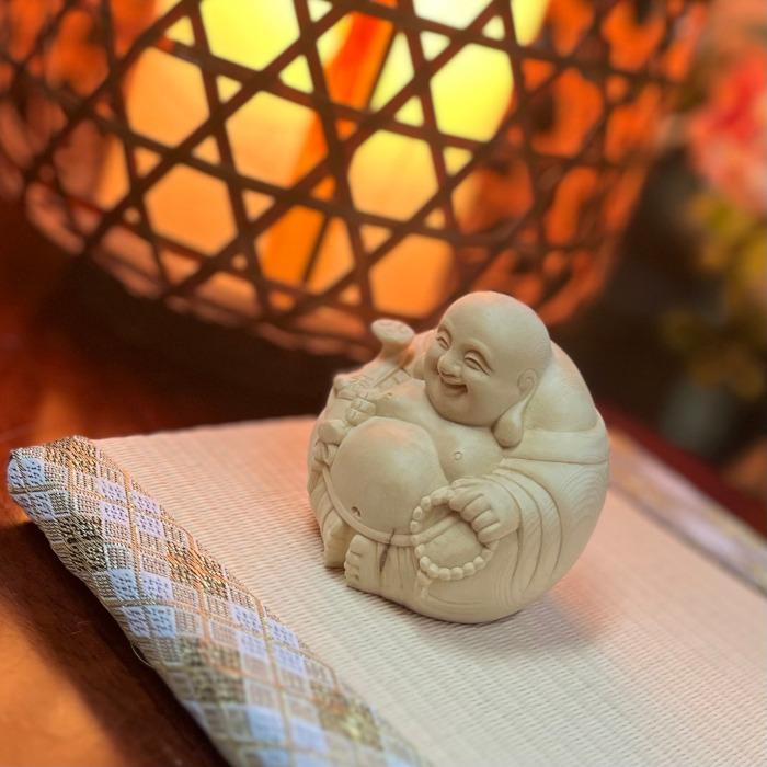 桧木 木彫り 布袋尊 布袋様 七福神 丸 一点もの 縁起物 金運 桧木 木彫り 布袋尊 布袋様 七福神 丸 一点もの 縁起物 金運