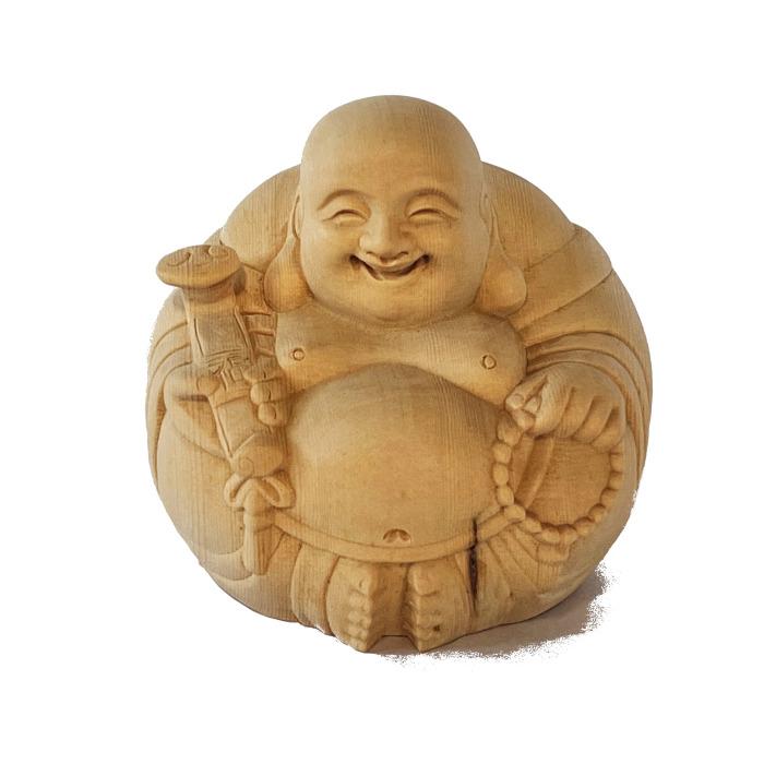 桧木 木彫り 布袋尊 布袋様 七福神 丸 一点もの 縁起物 金運 桧木 木彫り 布袋尊 布袋様 七福神 丸 一点もの 縁起物 金運