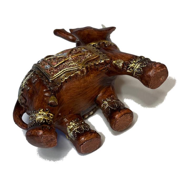 エスニックゾウ 木彫り風 象 鼻上げ インテリア コレクション