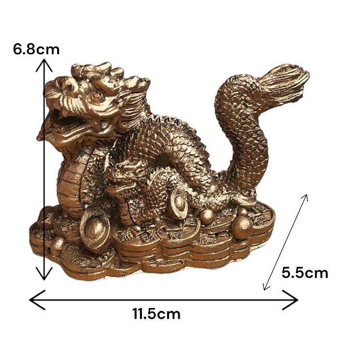 花龍の親子　縁起物 オブジェ　龍の置物 龍 龍の親子 金 ドラゴン 4本爪 置物 財運 金運アップ 開運 幸運 招福