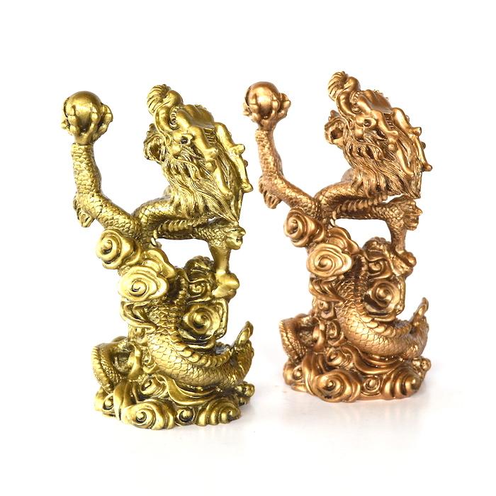 昇龍 ゴールド 金 ブロンズ風 ドラゴン 置物 財運 金運アップ 開運