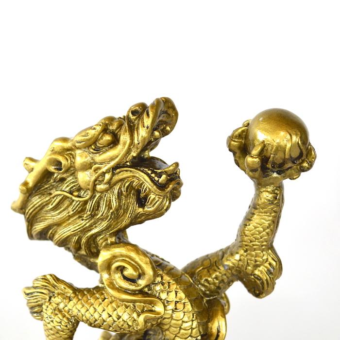 昇龍 ゴールド 金 ブロンズ風 ドラゴン 置物 財運 金運アップ 開運