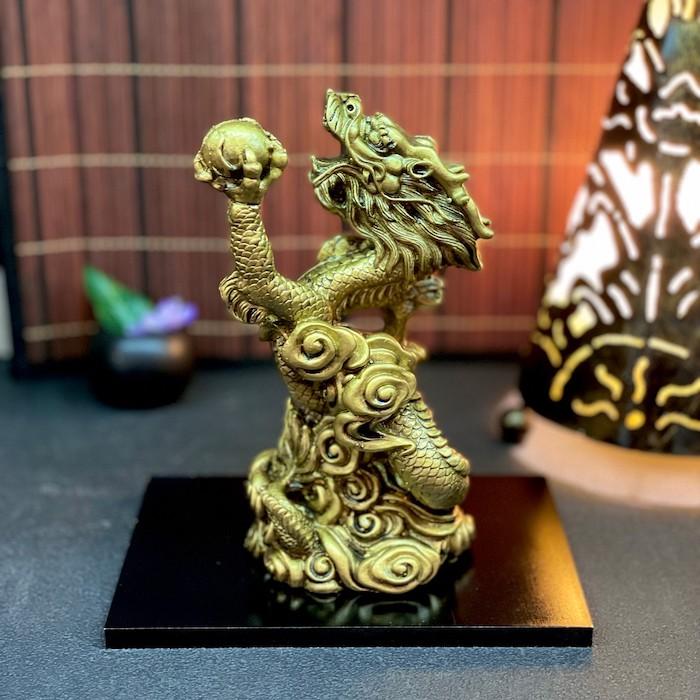 昇龍 ゴールド 金 ブロンズ風 ドラゴン 置物 財運 金運アップ 開運