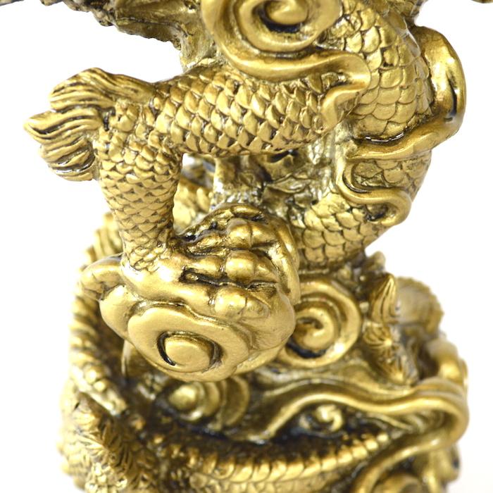 昇龍 ゴールド 金 ブロンズ風 ドラゴン 置物 財運 金運アップ 開運