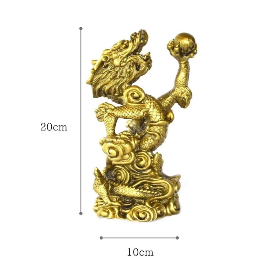 昇龍 ゴールド 金 ブロンズ風 ドラゴン 置物 財運 金運アップ 開運