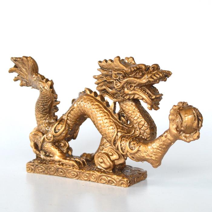 火龍 龍 ゴールド 金 ブロンズ風 ドラゴン 置物 財運 金運アップ 開運