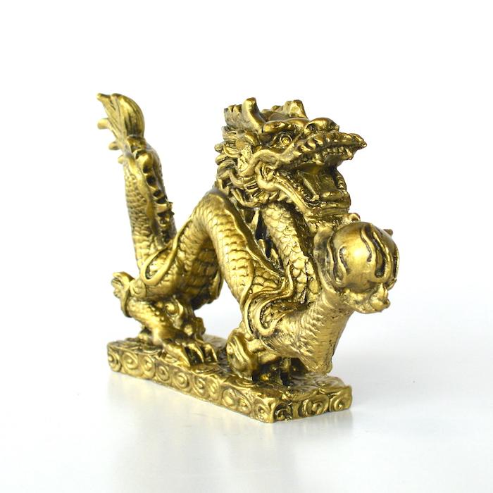 火龍 龍 ゴールド 金 ブロンズ風 ドラゴン 置物 財運 金運アップ 開運
