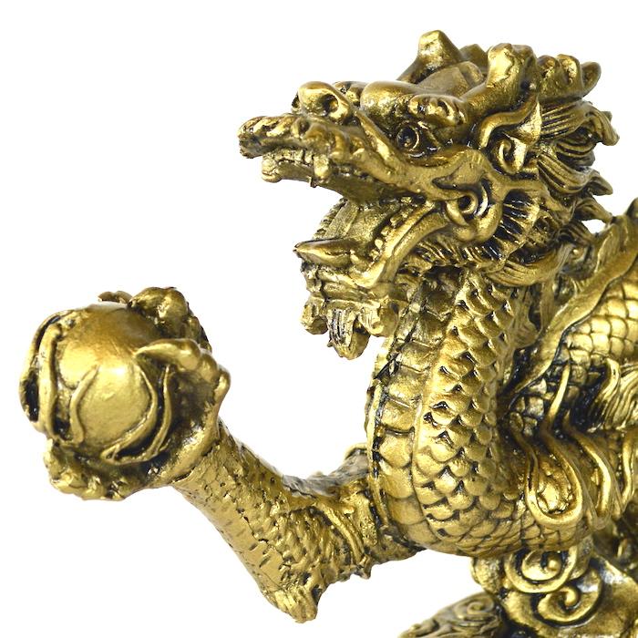 火龍 龍 ゴールド 金 ブロンズ風 ドラゴン 置物 財運 金運アップ 開運