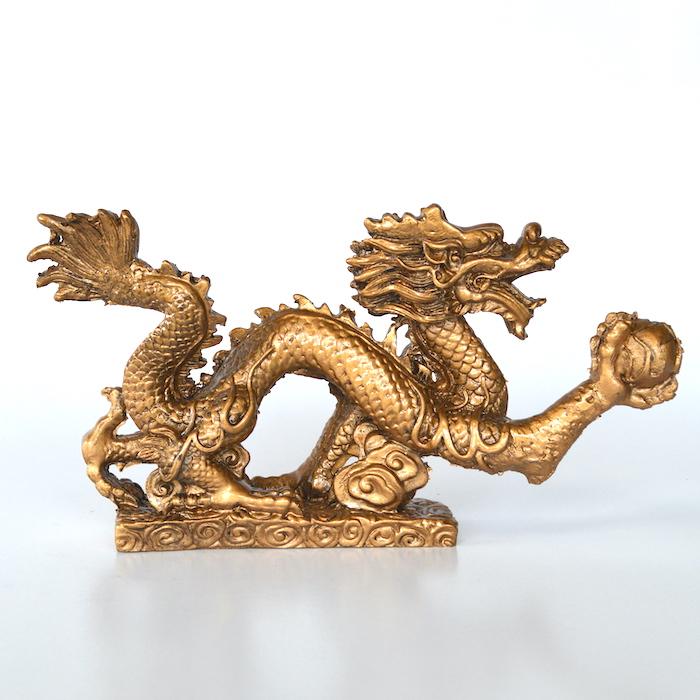 火龍 龍 ゴールド 金 ブロンズ風 ドラゴン 置物 財運 金運アップ 開運