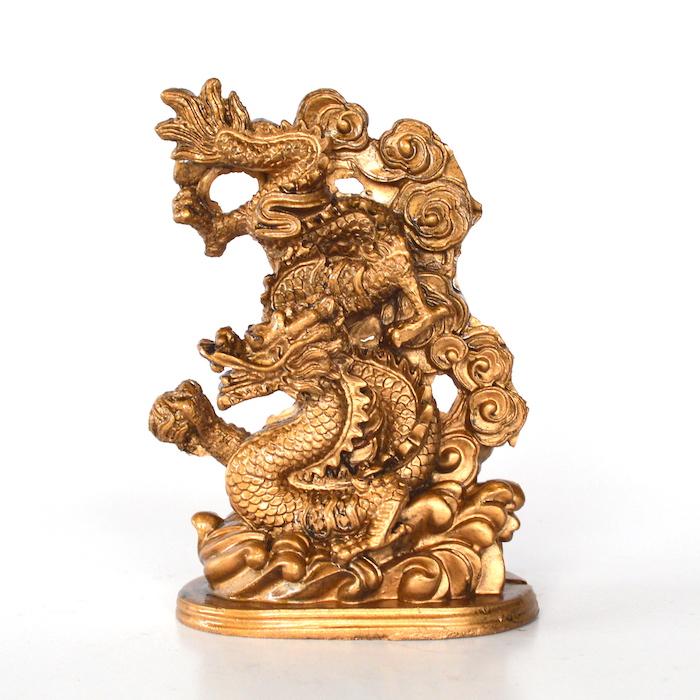 龍 鳳凰 セット ゴールド 金 ブロンズ風 ドラゴン フェニックス 置物