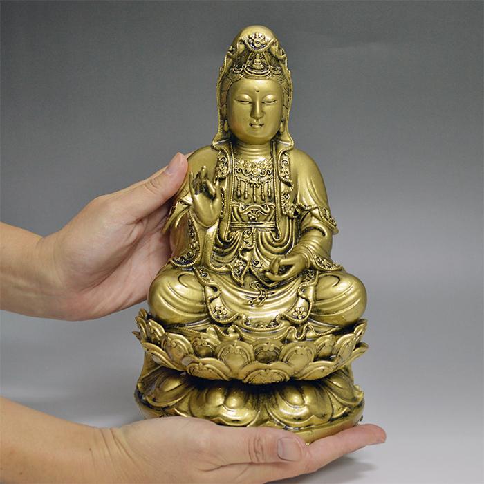 観音菩薩様 大 高さ25.5cm S19018 金 ゴールド 自在菩薩 観世音菩薩