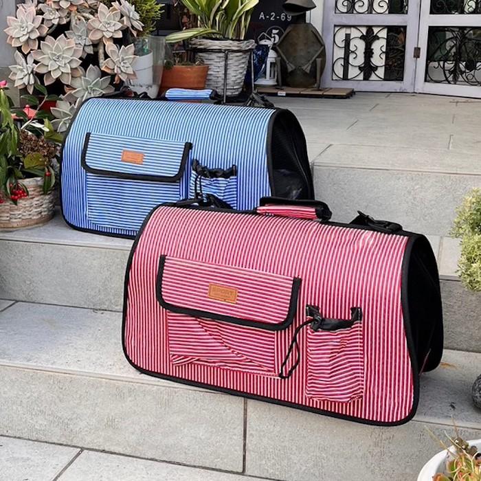 Lサイズ ストライプ ペットキャリーバッグ ペットキャリー ペット用 猫