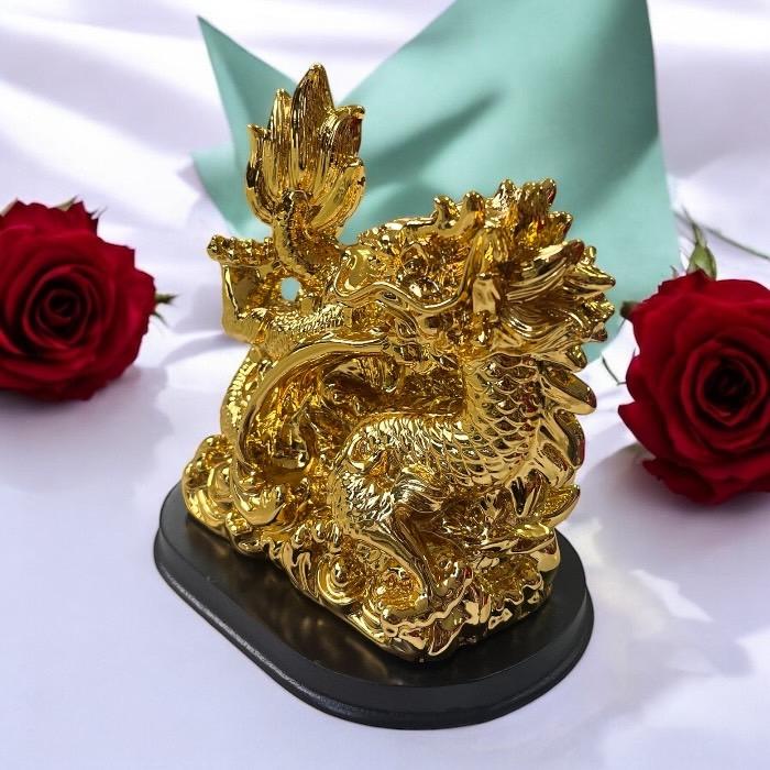 花龍の親子　縁起物 オブジェ　龍の置物 Amazon.co.jp: 樹脂製貴族龍白龍○八角形台座○木札 2番付き 白龍の