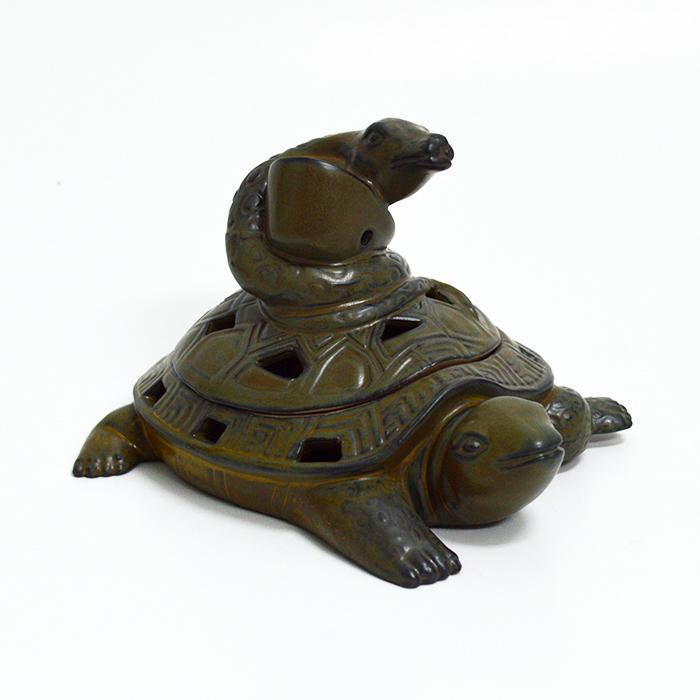 玄武 香炉 高さ8.5cm Y19033 亀 蛇 四神 風水 置物 縁起物 インテリア