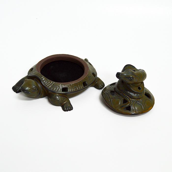玄武 香炉 高さ8.5cm Y19033 亀 蛇 四神 風水 置物 縁起物 インテリア