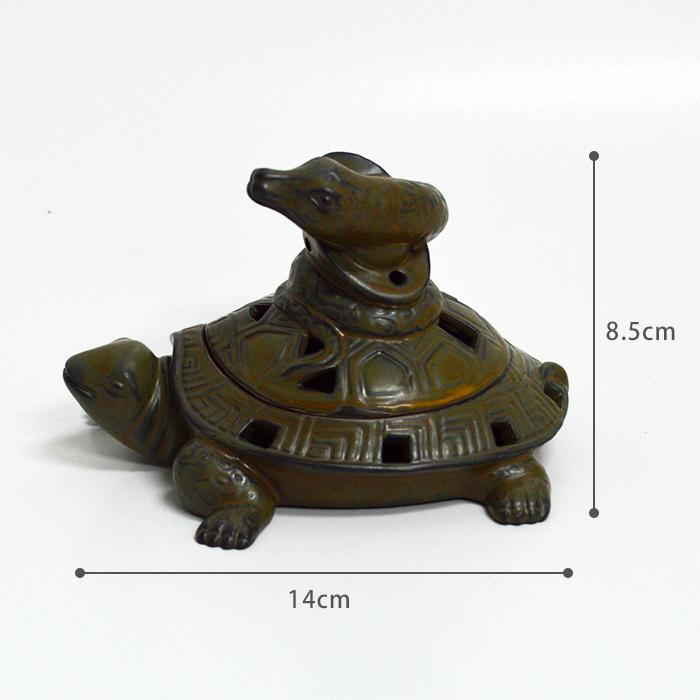 玄武 香炉 高さ8.5cm Y19033 亀 蛇 四神 風水 置物 縁起物 インテリア