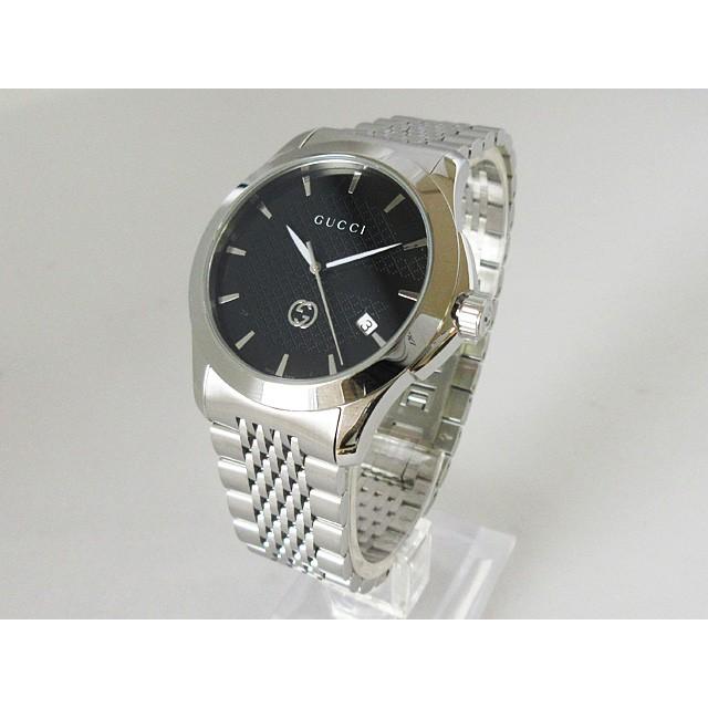GUCCI 【GUCCI】グッチ 腕時計 Gタイムレス ブラック シルバー メンズ