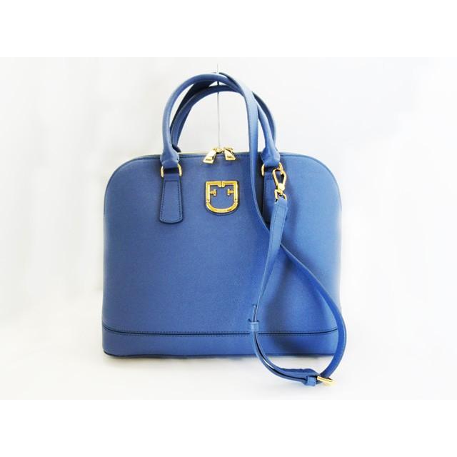 FURLA ◇ フルラ 2way ショルダー ハンドバッグ ブルー