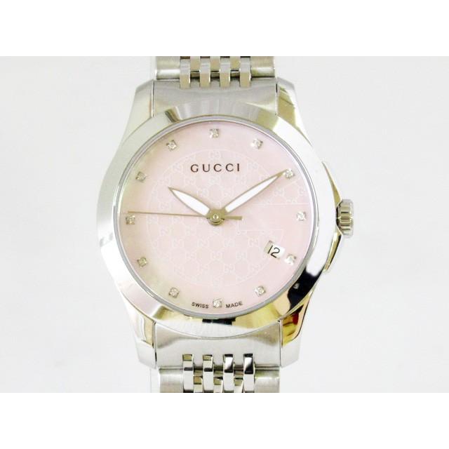 グッチ Gucci 腕時計 レディース Gタイムレス クォーツ 12pダイヤ ピンクシェル Ya 新品 サンワワールド 通販 Yahoo ショッピング