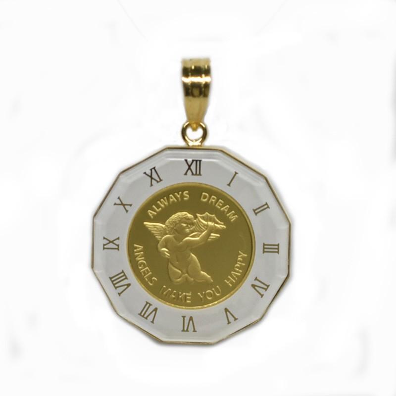 第1位獲得 ｋ24純金エンジェルコイン パンプ社 1 25オンス ガラス付きペンダントトップ ホワイト 新品 最安値挑戦 Zoetalentsolutions Com