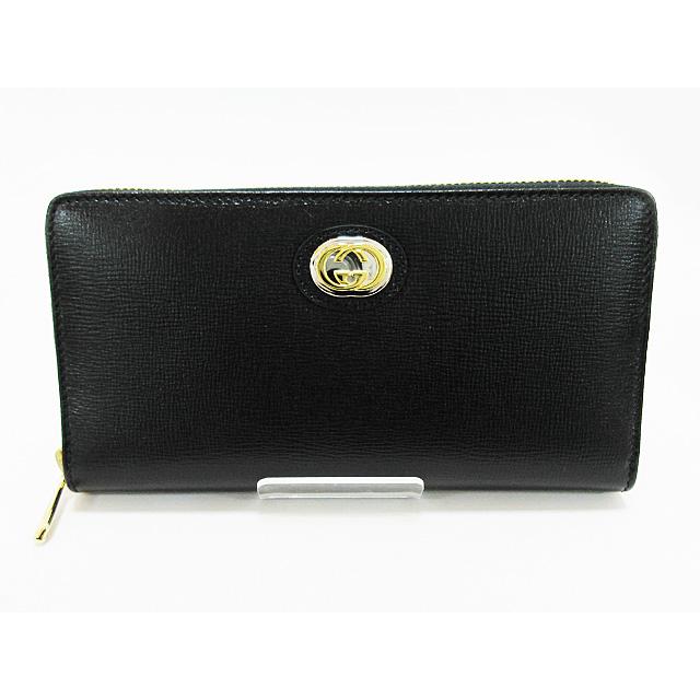 グッチ(GUCCI) ラウンドファスナー長財布 インターロッキングG レザー  