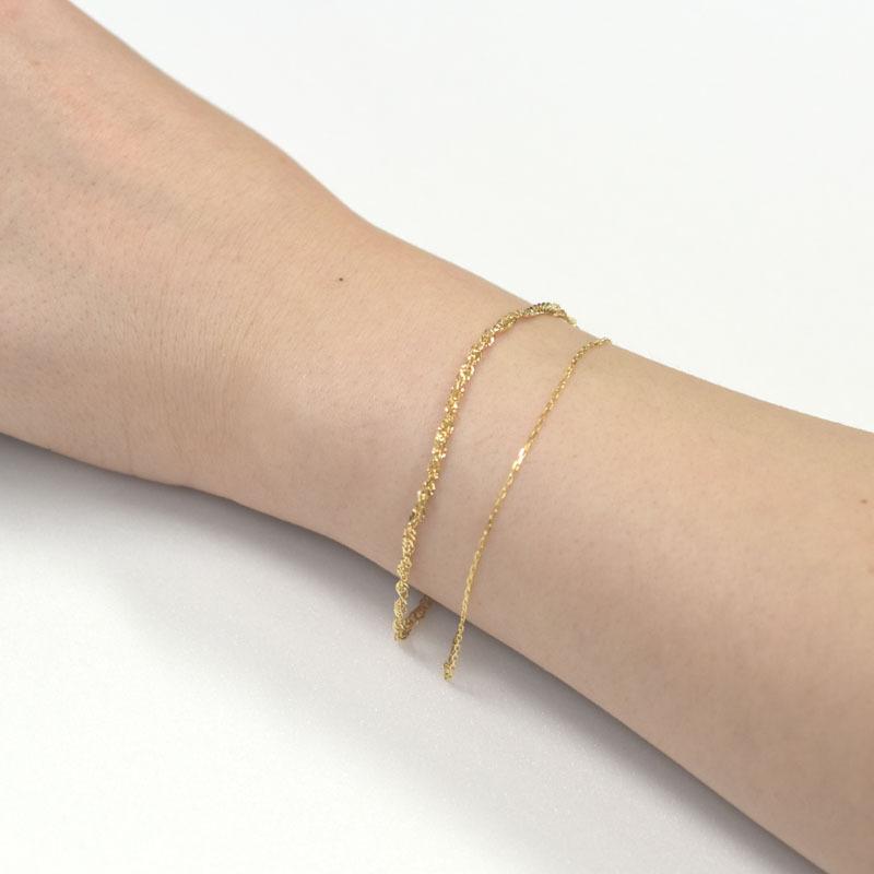 k18 ゴールド 2連 ブレスレット K18丸玉2連マグネット バングル（ブレスレット・バングル