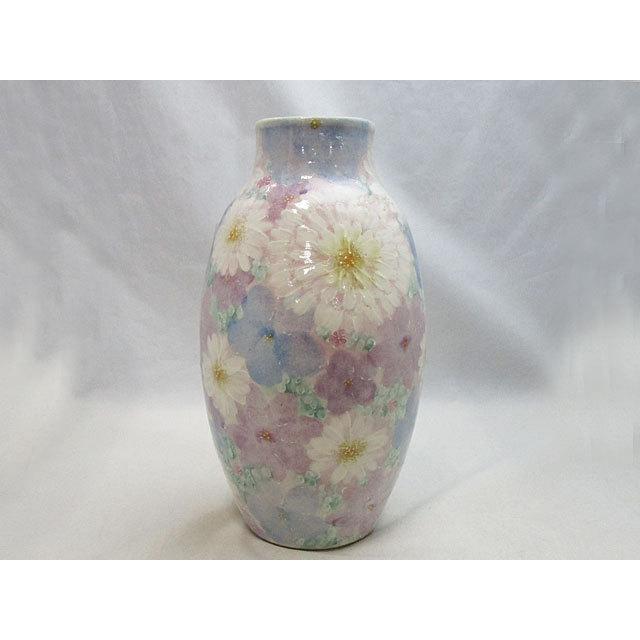 【値下げ】新品　工房ゆずりは　花瓶　花入　釉彩ばら花紋　花柄　プレゼント　母の日 新品 工房ゆずりは 花瓶 花入 釉彩ばら花紋 花柄 プレゼント 母の日