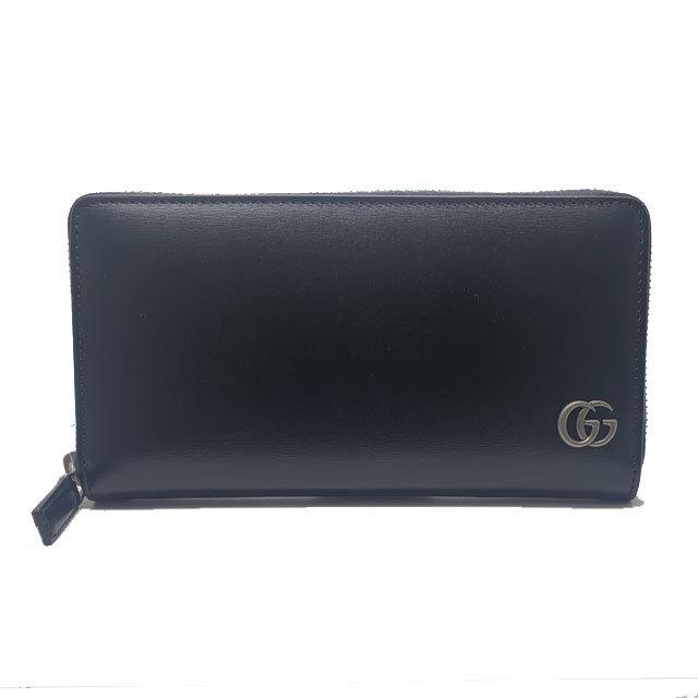 GUCCI グッチ ラウンドファスナー長財布 財布 メンズ GGマーモント  