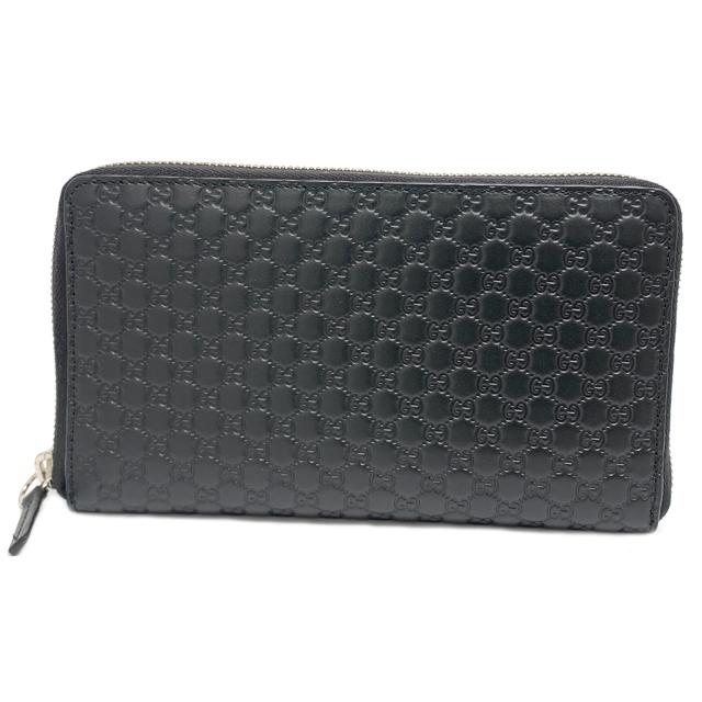 GUCCI グッチ マイクロシマ ラウンドファスナー 長財布
