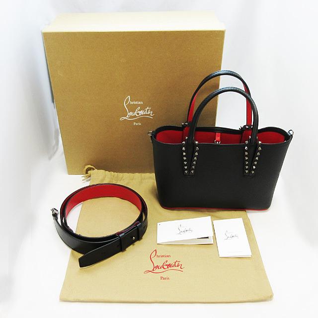 【特別価格】【クリスチャンルブタン】 Christian Louboutin カバタ ミニ ハンドバッグ ショルダー 2way ブラック スタッズ ★ 1205054【中古】｜sanwaworld｜08