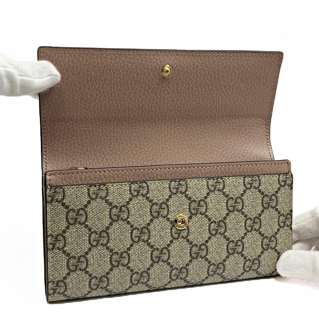 GUCCI（グッチ） レディース 長財布 DOLLAR CALF GG SUPREME