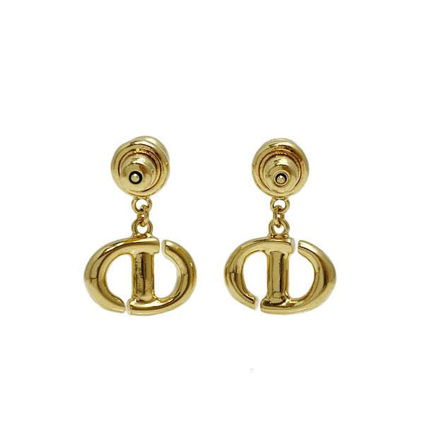 ディオール Christian Dior ピアス CD NAVY ゴールド E1812 ディオール Christian Dior ピアス CD NAVY ゴールド E1812