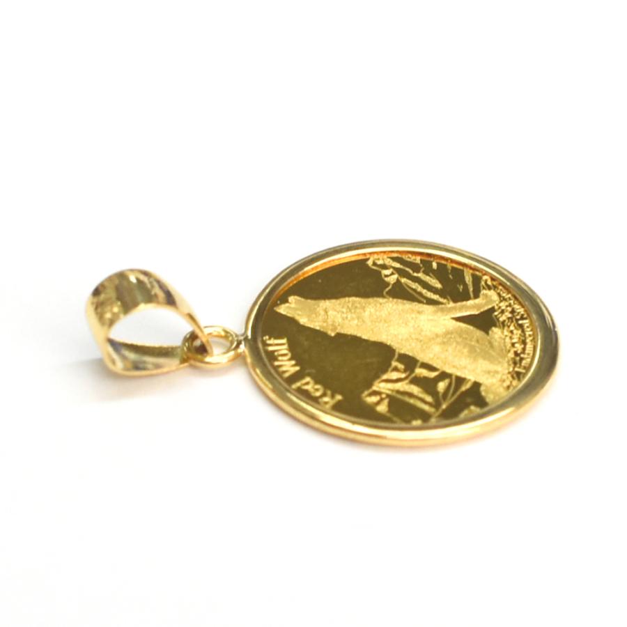 純金K24 コイントップ ウルフ＆コンドル 1/25オンス ペンダントトップ