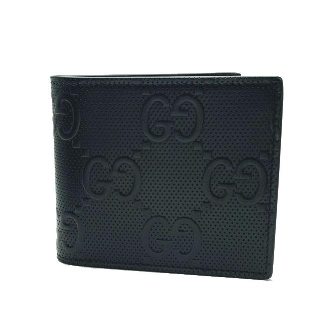 グッチ(GUCCI) 二つ折り財布 メンズ ブラック GGエンボス 625555 1W3AN 