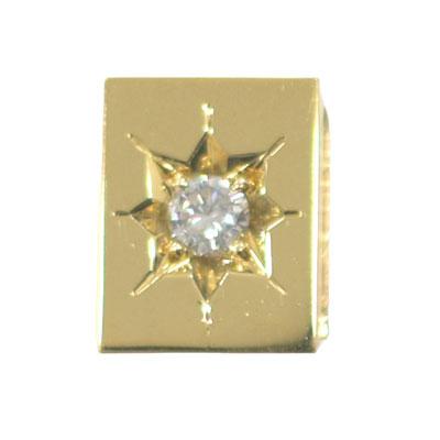 K18 ペンダントトップ 喜平用 ダイヤ0.1ct キューブ型 18金 K18 ペンダントトップ 喜平用 ダイヤ0.1ct キューブ型 18金
