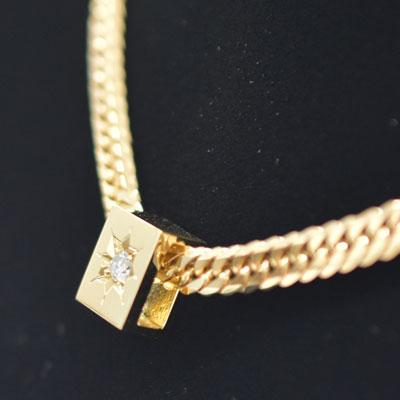 K18 ペンダントトップ 喜平用 ダイヤ0.1ct キューブ型 18金 K18 ペンダントトップ 喜平用 ダイヤ0.1ct キューブ型 18金