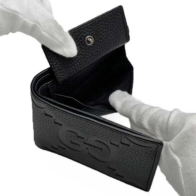 GUCCI（グッチ） 二つ折り財布 メンズ PIUMA CALF GG JUMBO LEATH