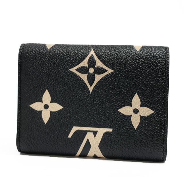 美品 LOUIS VUITTON ルイヴィトン 三つ折り財布 モノグラムアンプラント ポルトフォイユ・ヴィクトリーヌ M80968 ブラック レザー レディース【本物保証】 LOUIS VUITTON（ルイ・ヴィトン） 【新品】ルイヴィトン 三つ折り財布