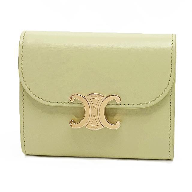 【本物保証】 箱・布袋付 超美品 セリーヌ CELINE トリオンフ スモールフラップウォレット 10D783DPV.38NO 三つ折り財布 シャイニーカーフ CELINE（セリーヌ） 【新品】セリーヌ レディース 三つ折り財布