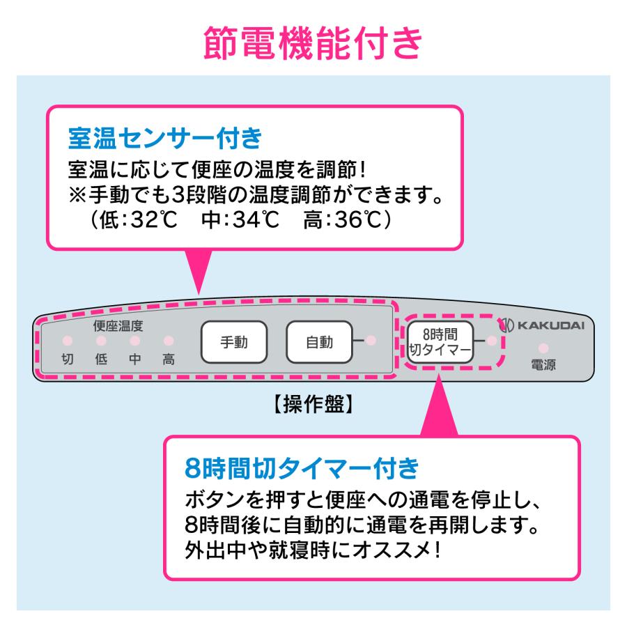 カクダイ GAONA 前丸暖房便座 ホワイト GA-NB006｜sanwayamashita｜05