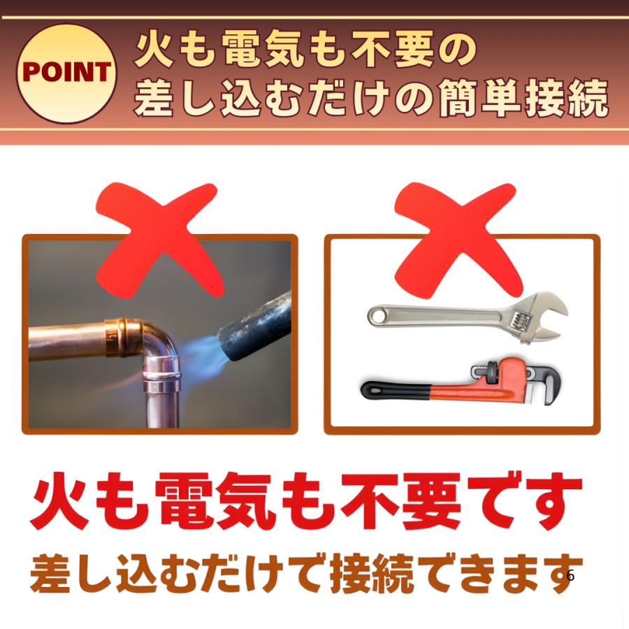 TFテクタッチ エルボ 1/2 銅管 ロウ付け不要 ワンタッチ 継手 NJT銅管